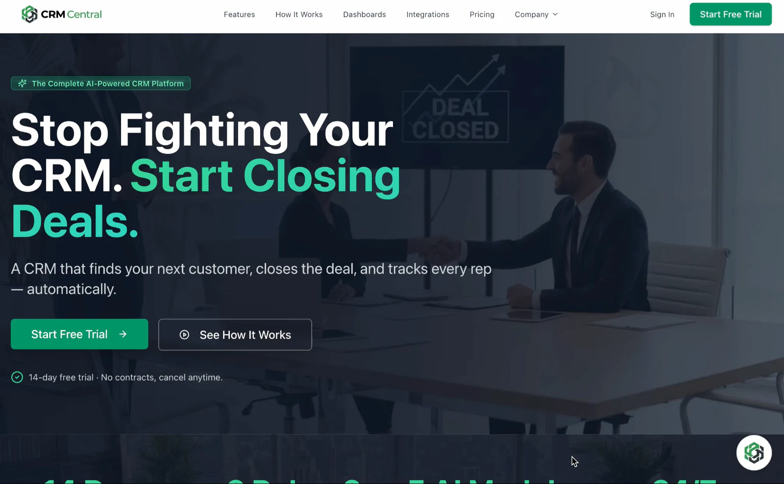 CRM Central business platform and SaaS experience